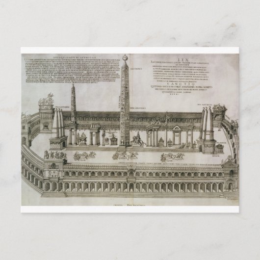 Plan des Circus Maximus, Rom, graviert durch Postkarte (Vorderseite)