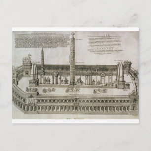 Plan des Circus Maximus, Rom, graviert durch Postkarte