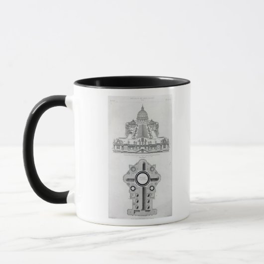 Plan des Dachs von St Peter Tasse (Links)