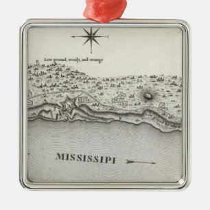 Plan des Fort-Baton Rouge Silbernes Ornament