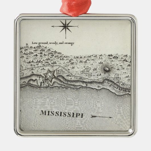 Plan des Fort-Baton Rouge Silbernes Ornament (Vorne)
