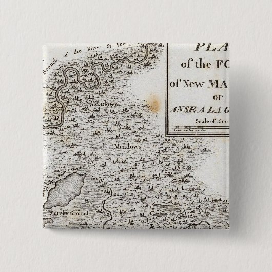 Plan des Fort of New Madrid Button (Vorderseite)