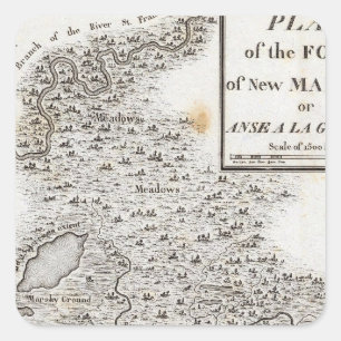 Plan des Forts von New Madrid Quadratischer Aufkleber