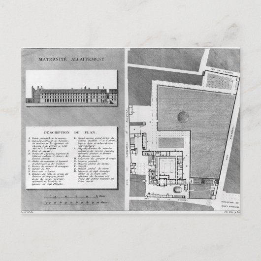 Plan des Hafen-Royal von Maternite Postkarte (Vorderseite)