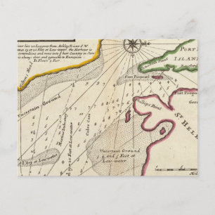 Plan des Hafens von Port Royal in Carolina Postkarte