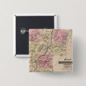 Plan des Landkreises Bennington, Vermont Button (Vorne & Hinten)