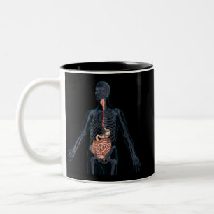 Plan des menschlichen Verdauungssystems Zweifarbige Tasse