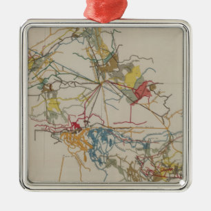 Plan des neuen Almaden Bergwerkes Silbernes Ornament