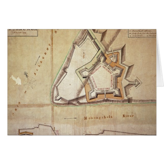 Plan des neuen Forts in Pittsburgh (Vorderseite (Horizontal))