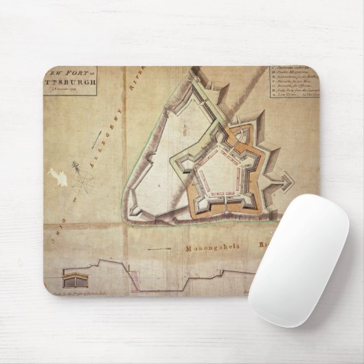 Plan des neuen Forts in Pittsburgh Mousepad (Mit Mouse)