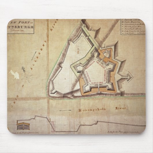 Plan des neuen Forts in Pittsburgh Mousepad (Vorne)