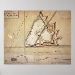 Plan des neuen Forts in Pittsburgh Poster