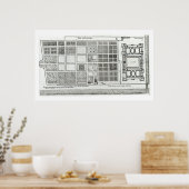 Plan des Palastes und des Gartens Poster (Küche)