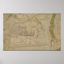 Plan des Wasserversorgungssystems in Görlitz, 1794 Poster