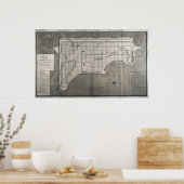 Plan Directeur de la Ville des Cayes, 1789 Poster (Küche)