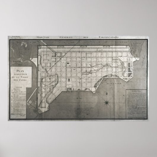 Plan Directeur de la Ville des Cayes, 1789 Poster (Vorne)