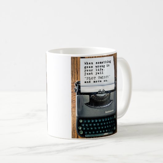 "PLAN-DREHUNG" Tasse - volle Schreibmaschine (VorderseiteRechts)