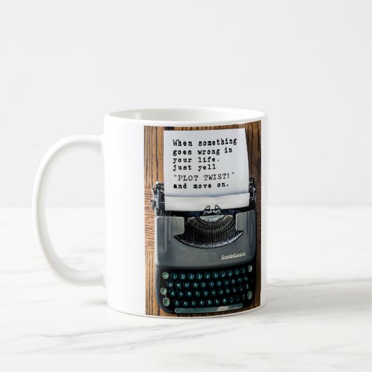 "PLAN-DREHUNG" Tasse - volle Schreibmaschine (Links)