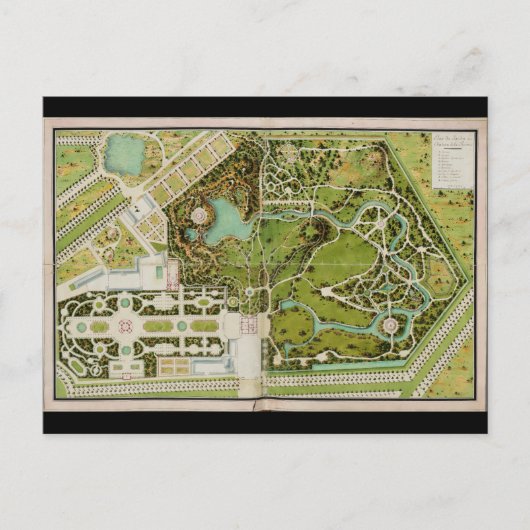 Plan du jardin et chateau de la Reine Postkarte (Vorderseite)