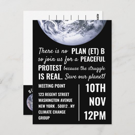 Plan (et) B, Einladung zum Klimagipfel Postkarte (Vorne/Hinten)
