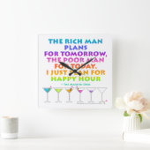 PLAN FOR HAPPY HOUR WALL CLOCK QUADRATISCHE WANDUHR (Zuhause)