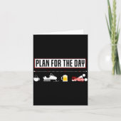 Plan For The Day Funny Snowmobile Karte (Vorderseite)