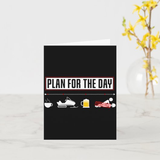 Plan For The Day Funny Snowmobile Karte (Gelbe Blume)