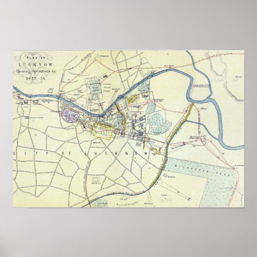 Plan für den Betrieb von Lucknow Poster (Vorne)