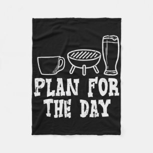 Plan für die Kaffeepause Grillen Funny Byrbecue Gr Fleecedecke