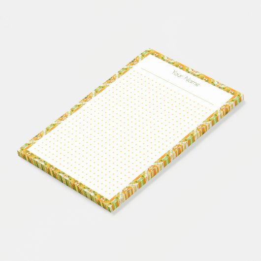 Plan für die Uni eines grünen Punktgitters Post-it Klebezettel (angewinkelt)