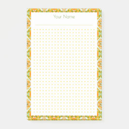 Plan für die Uni eines grünen Punktgitters Post-it Klebezettel