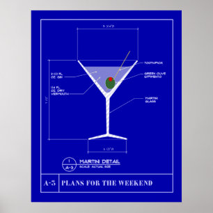 Plan für einen Martini Poster