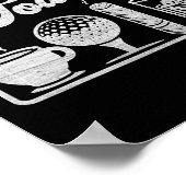 Plan für heute Kaffee Golf Whisky Scotch Zigarre L Poster (Ecke)