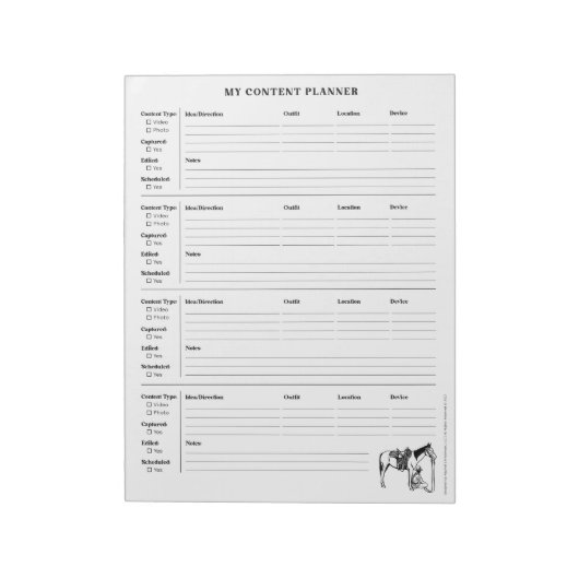 Plan für Social Media-Inhalte Notizblock (Rotiert)