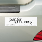 Plan für Spontaneität Autoaufkleber (Auf Auto)