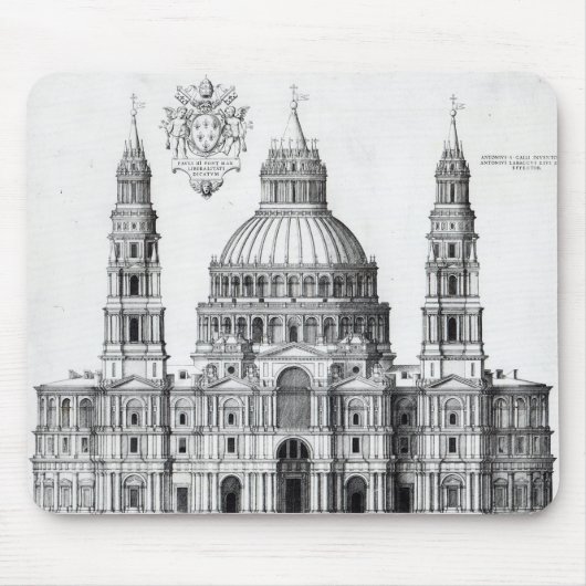 Plan für St Peter, Rom, 1539 Mousepad (Vorne)