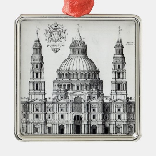 Plan für St Peter, Rom, 1539 Silbernes Ornament (Vorne)