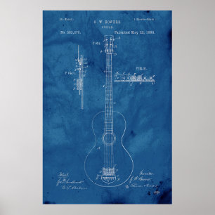 Plan-Gitarren-Patent Poster