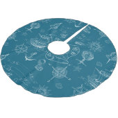 Plan-grafisches nautischmuster polyester weihnachtsbaumdecke (Schrägansicht)