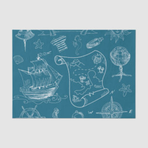 Plan-grafisches nautischmuster seidenpapier