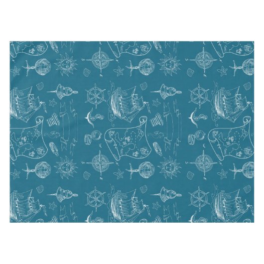 Plan-grafisches nautischmuster tischdecke (Vorderseite (Horizontal))