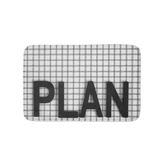 "Plan" Grid Bath Mat - organisiert und Inspiriert Badematte (Vorderseite)