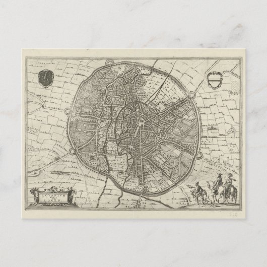 Plan Leuven | 1581 (Gravieren) Postkarte (Vorderseite)