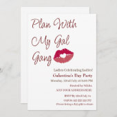 Plan mit meinem Gal Gang personalisierte Galentins Einladung (Vorne/Hinten)