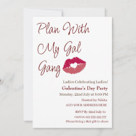 Plan mit meinem Gal Gang personalisierte Galentins Einladung