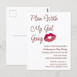 Plan mit meinem Gal Gang personalisierte Galentins Postkarte