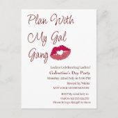 Plan mit meinem Gal Gang personalisierte Galentins Postkarte (Vorderseite)