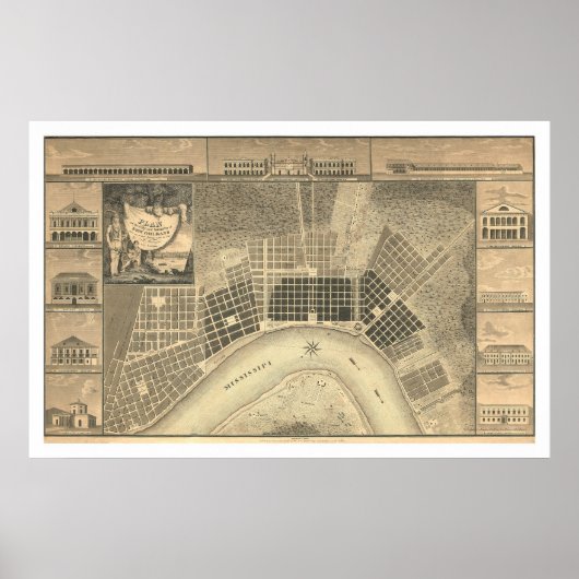 Plan New Orleans 1815 Poster (Vorne)