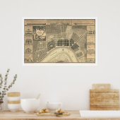 Plan New Orleans 1815 Poster (Küche)