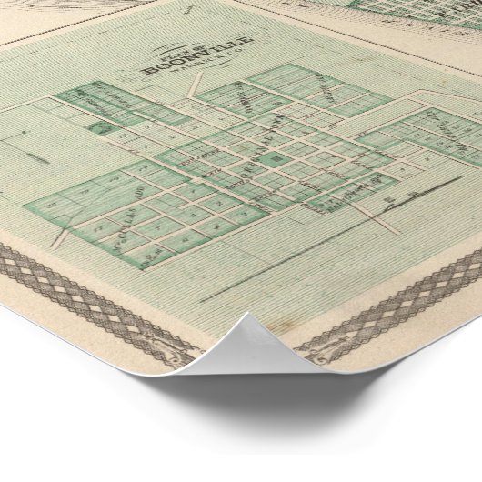 Plan Newburgh, Warrick Co mit Boonville Poster (Ecke)